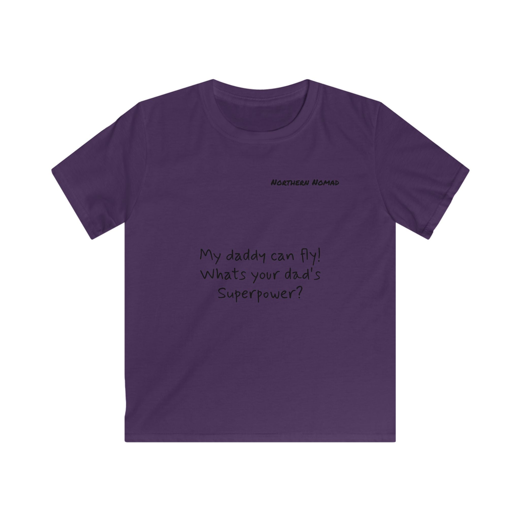 Kids girl Tee — "My daddy can fly! What's your dad's superpower?" Father-Daughter Flying Design