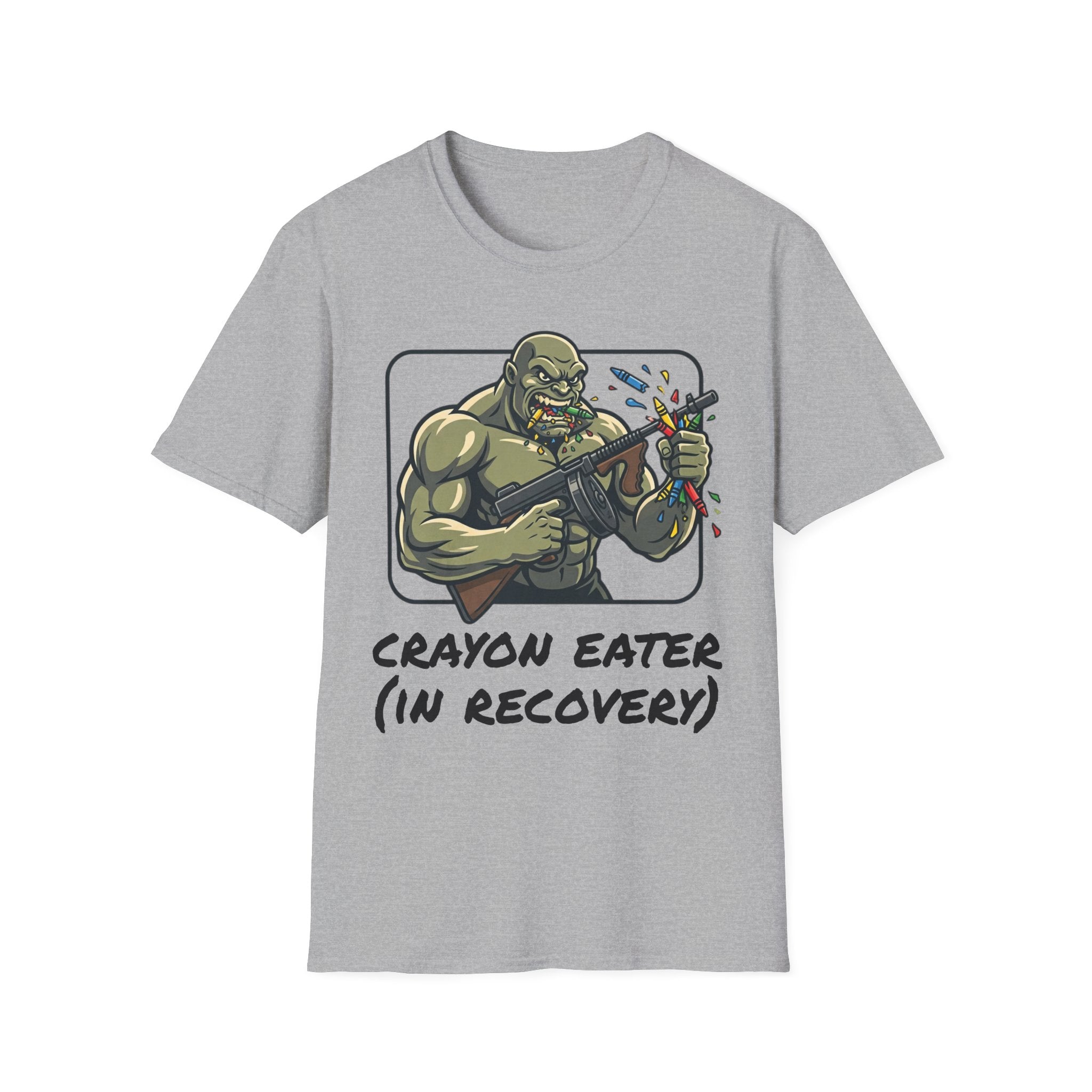 Crayon Eater (In Recovery) T-Shirt — Funny Cartoon Monster Graphic Tee