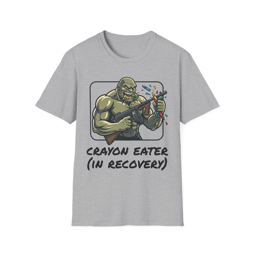 Crayon Eater (In Recovery) T-Shirt — Funny Cartoon Monster Graphic Tee