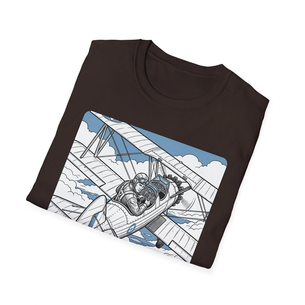 Pilot T‑Shirt – Vintage Biplane Design "Of Course I Look Down On You, I’m a Pilot"