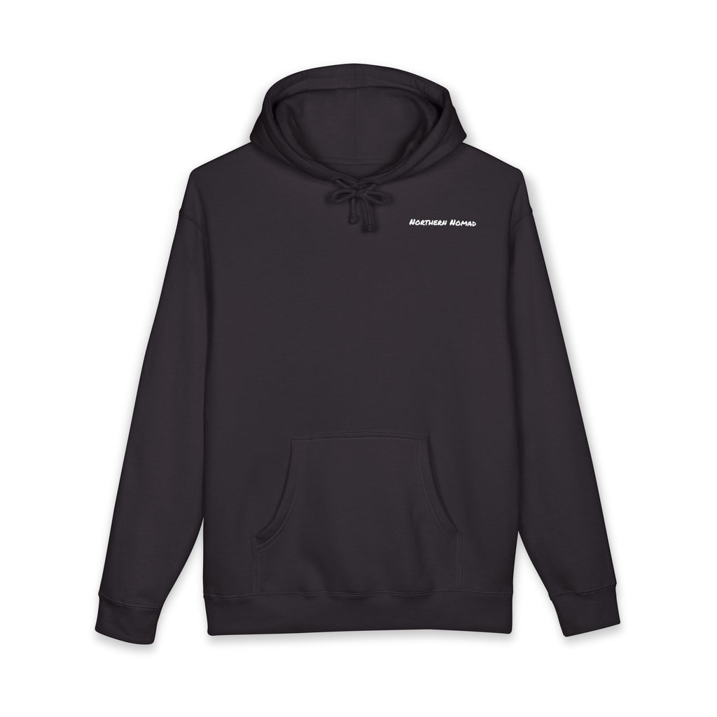 Aviator Mountain Hoodie — Red Plane Over Alpine Peaks Pullover