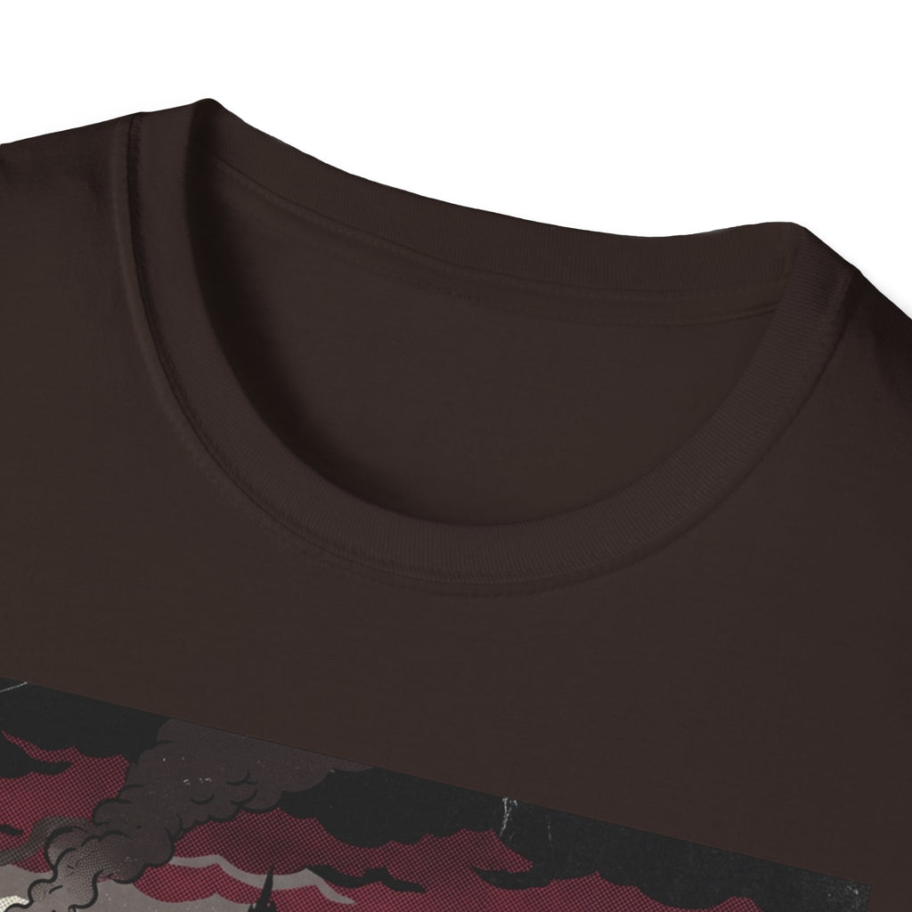 Apocalyptic Cityscape T‑Shirt – "Change is scary, but staying somewhere you don't belong will kill you"