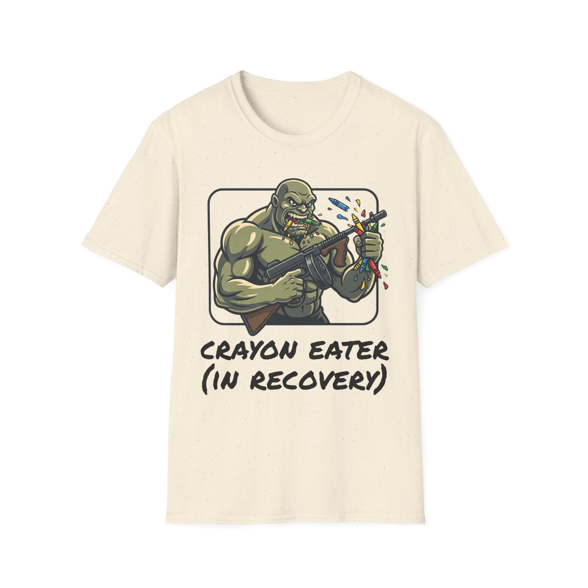 Crayon Eater (In Recovery) T-Shirt — Funny Cartoon Monster Graphic Tee