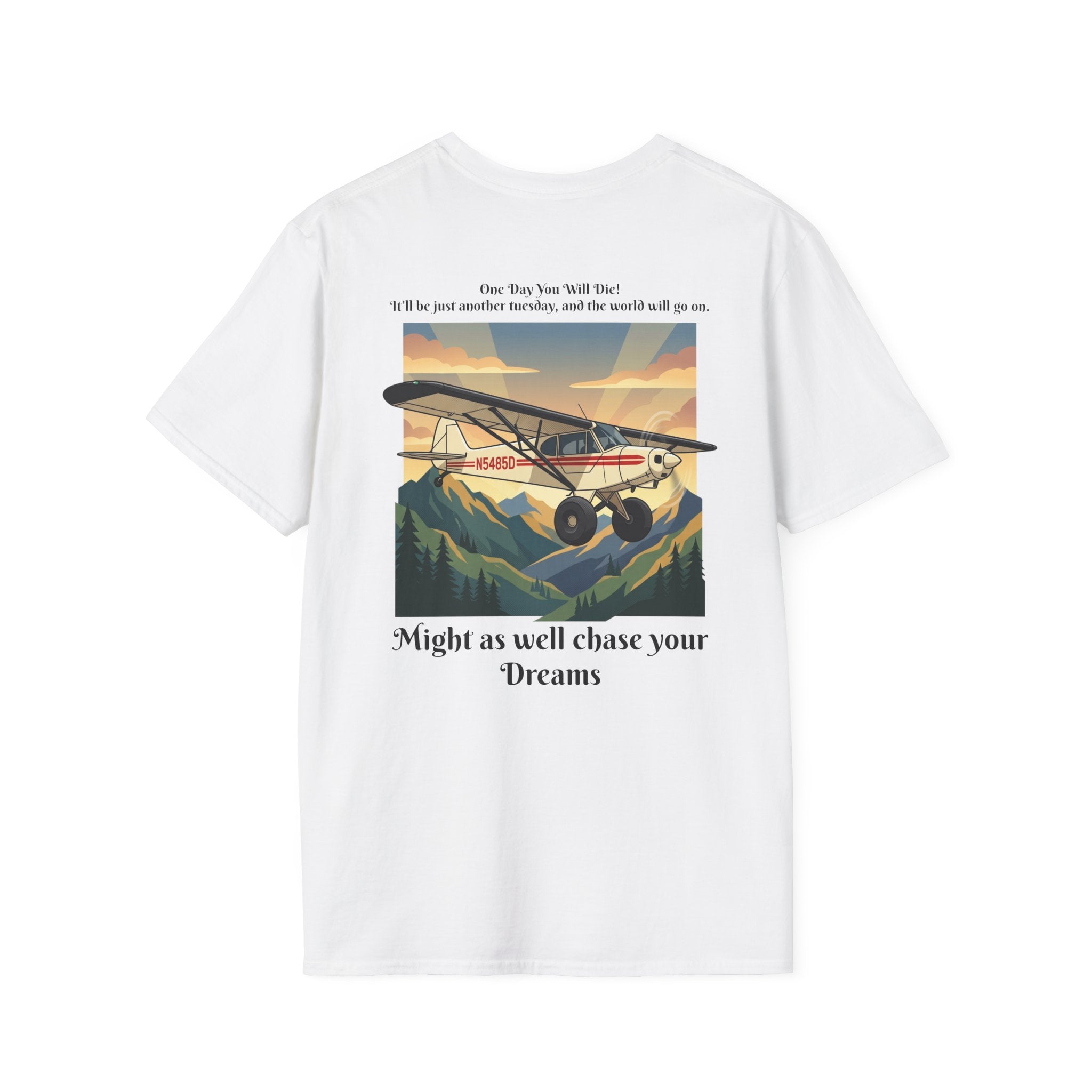 Aviator Vintage T-Shirt — "Might as well chase your Dreams" Retro Plane Graphic