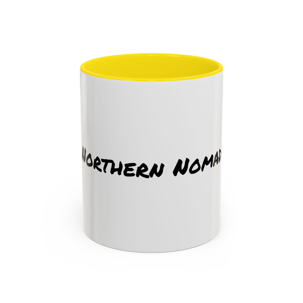 Northern Nomad Accent Coffee Mug — Black-Trim Ceramic Travel Coffee Cup (11/15 oz)