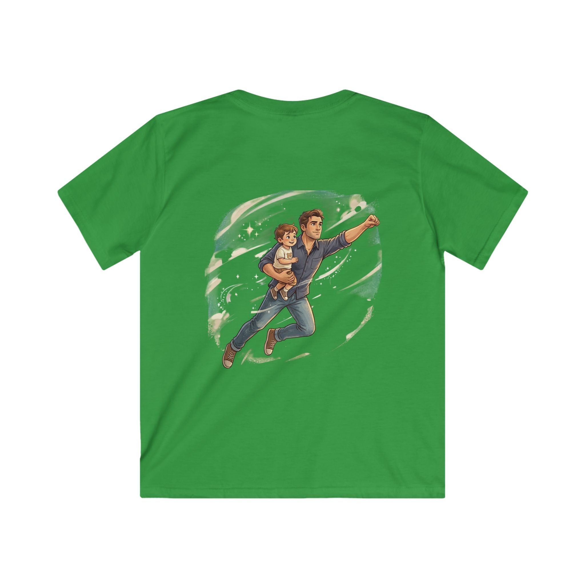Kids boy Tee — “My daddy can fly! What’s your dad’s superpower?” Father & Child Superhero Shirt