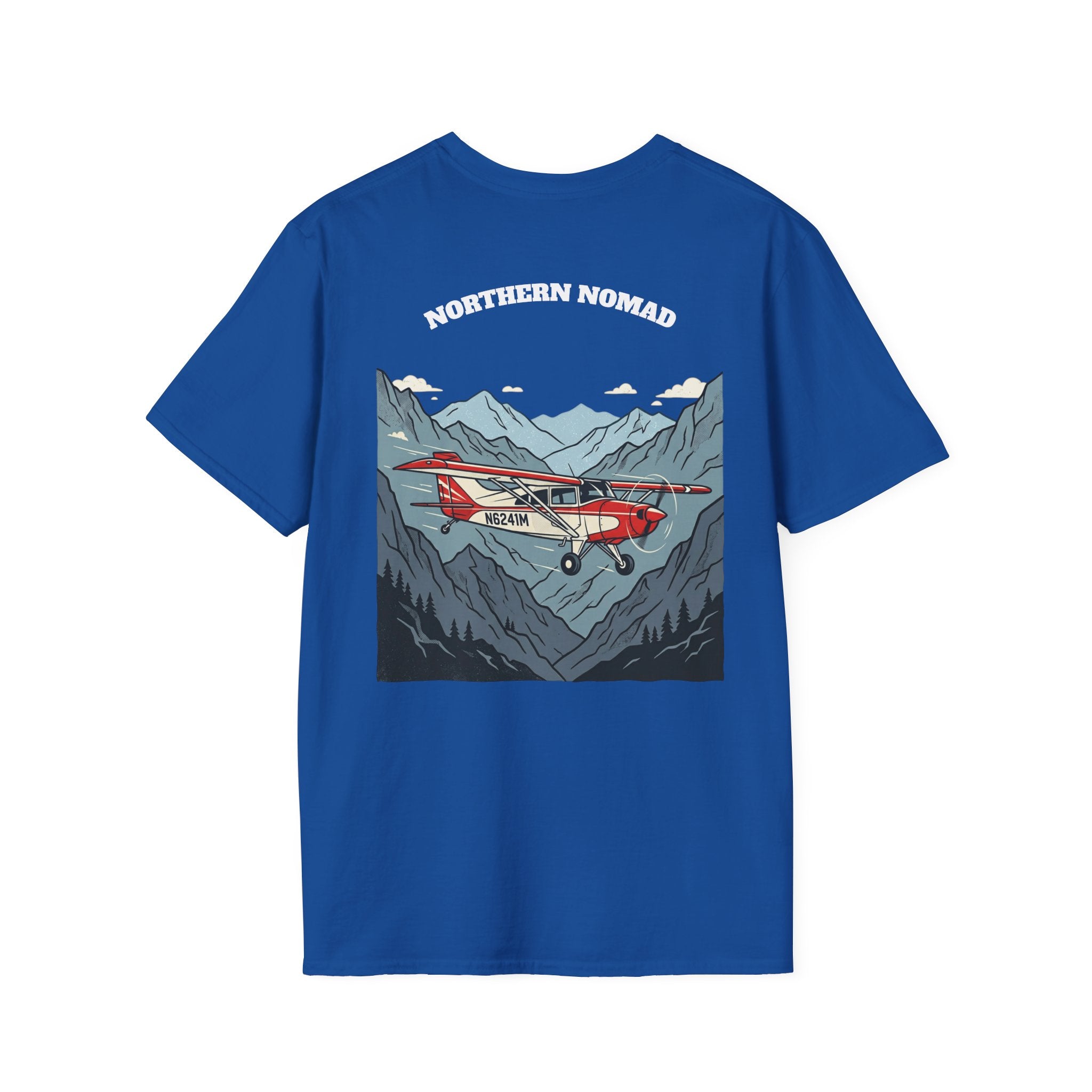 Aviator Graphic T-Shirt — 'I R Pilot' Front Script & Northern Nomad Mountain Plane Back