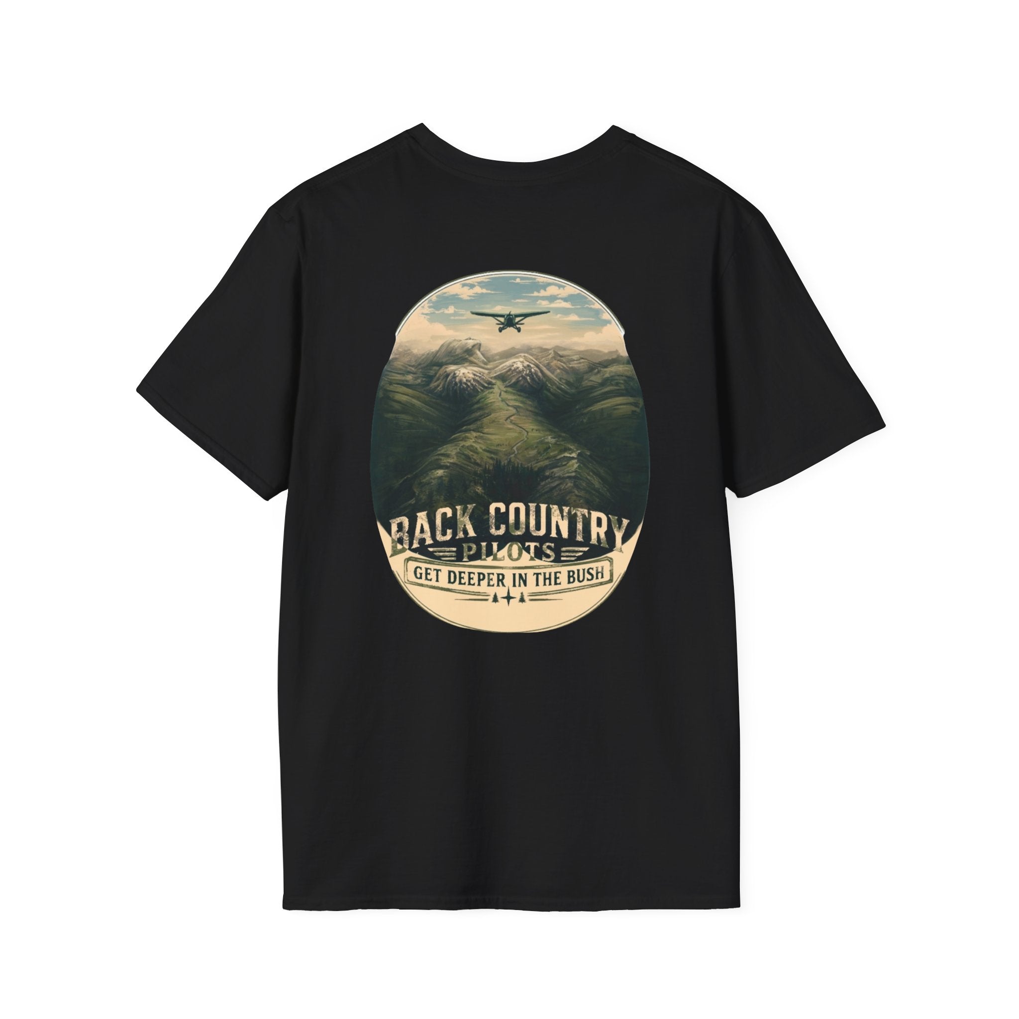 Back Country Pilots T-Shirt — 'Get Deep in the BUSH' Mountain Graphic Tee
