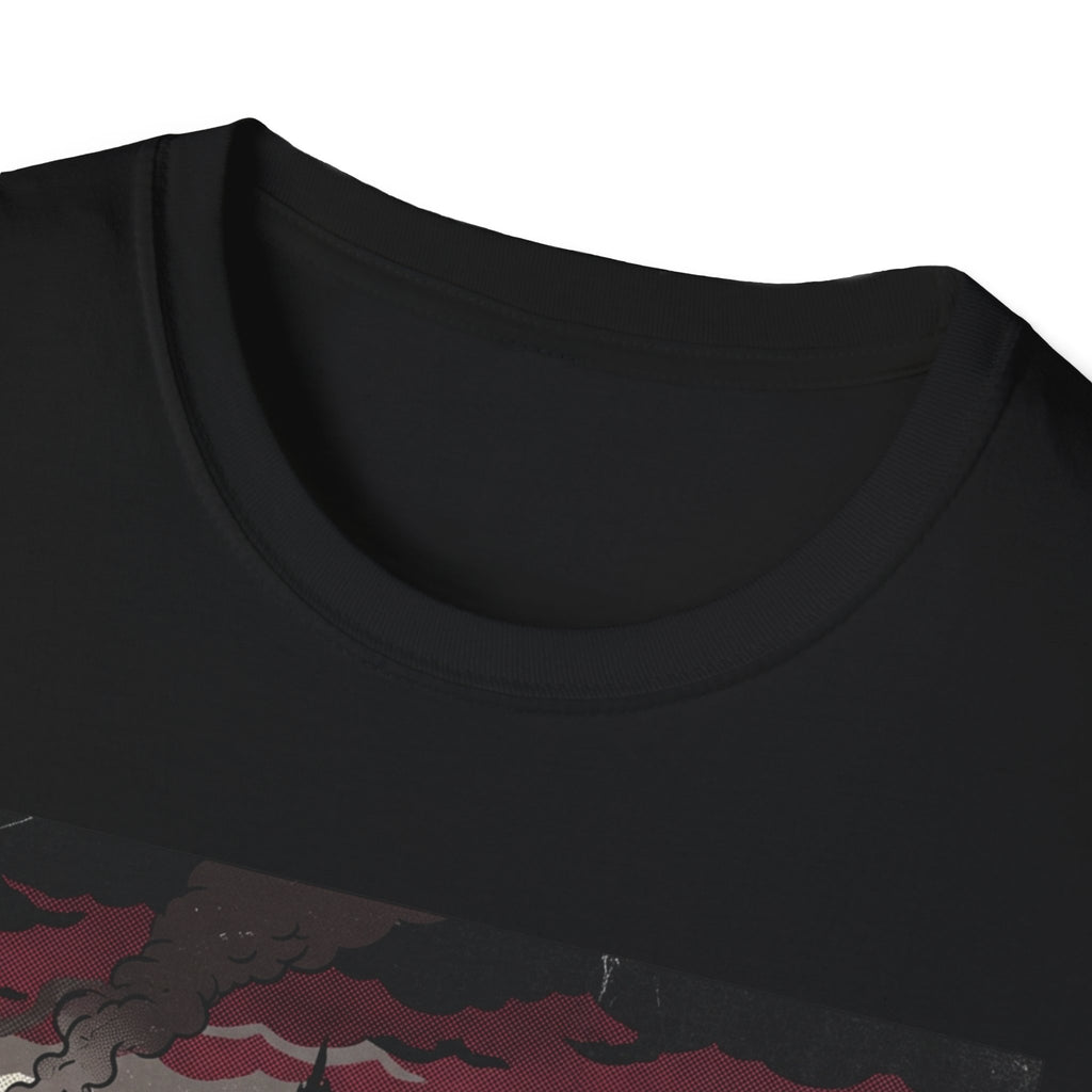 Apocalyptic Cityscape T‑Shirt – "Change is scary, but staying somewhere you don't belong will kill you"