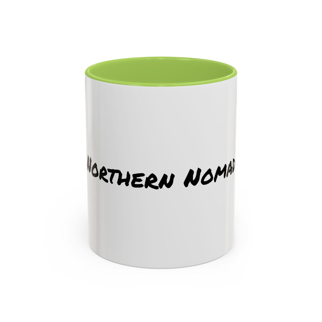 Northern Nomad Accent Coffee Mug — Black-Trim Ceramic Travel Coffee Cup (11/15 oz)