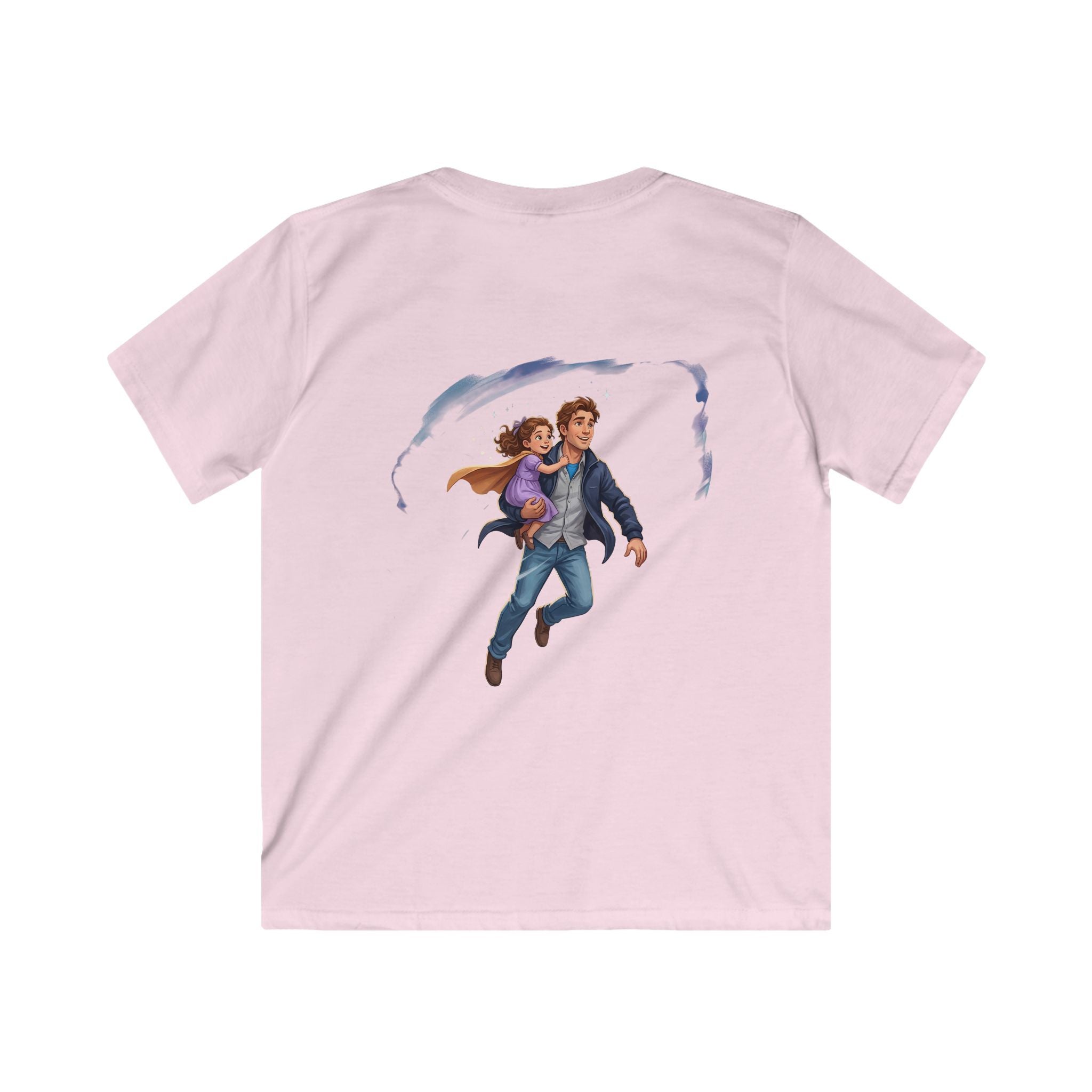 Kids girl Tee — "My daddy can fly! What's your dad's superpower?" Father-Daughter Flying Design