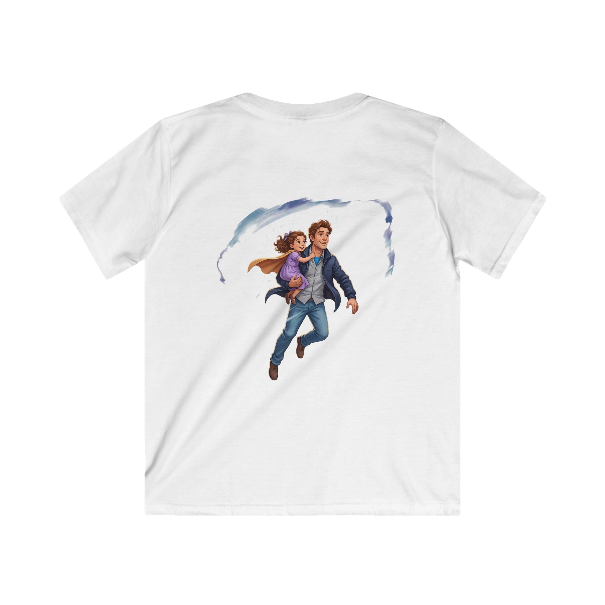 Kids girl Tee — "My daddy can fly! What's your dad's superpower?" Father-Daughter Flying Design