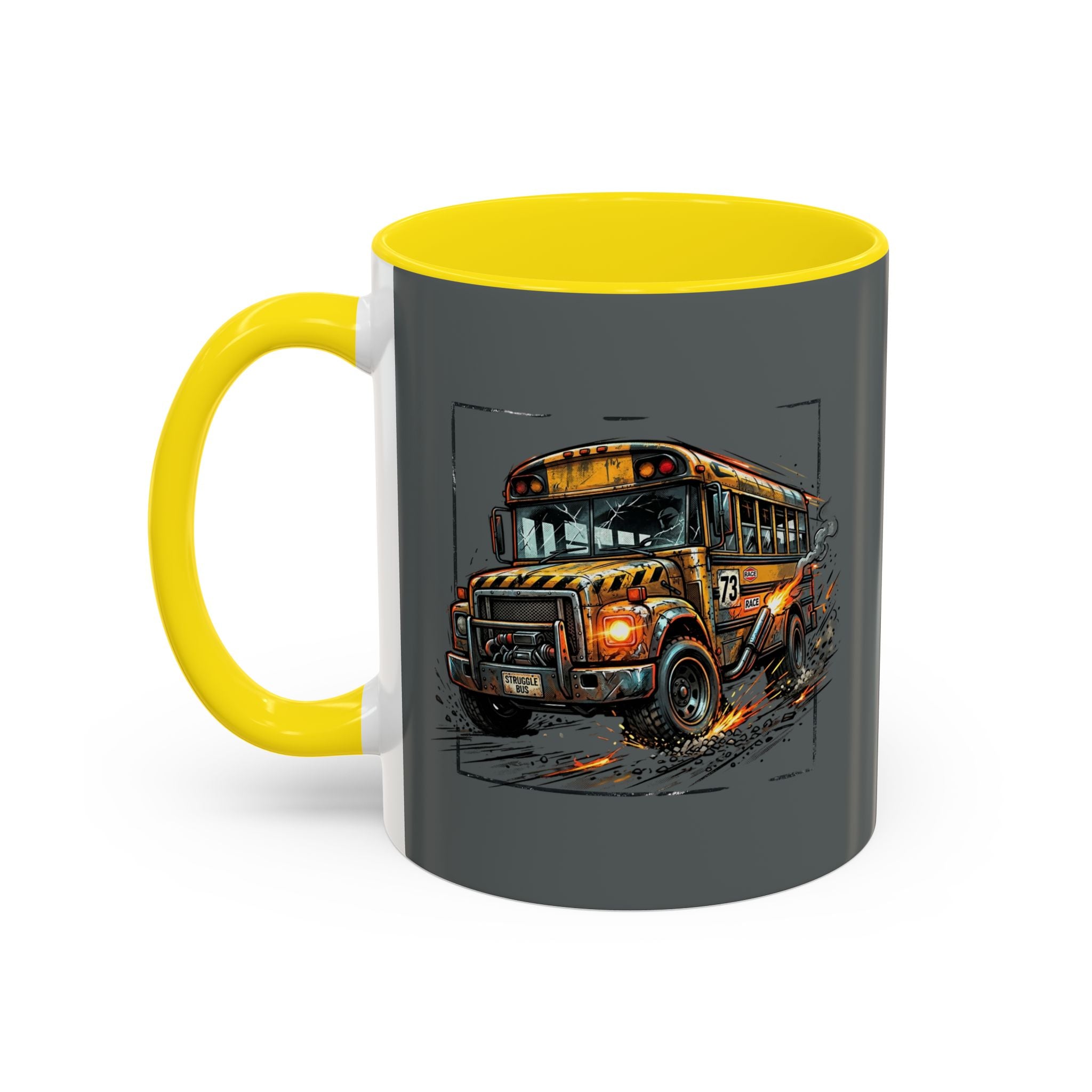 There Are No Breaks on This Struggle Bus Coffee Mug — Funny Motivational Accent Mug