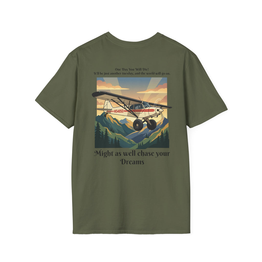 Aviator Vintage T-Shirt — "Might as well chase your Dreams" Retro Plane Graphic
