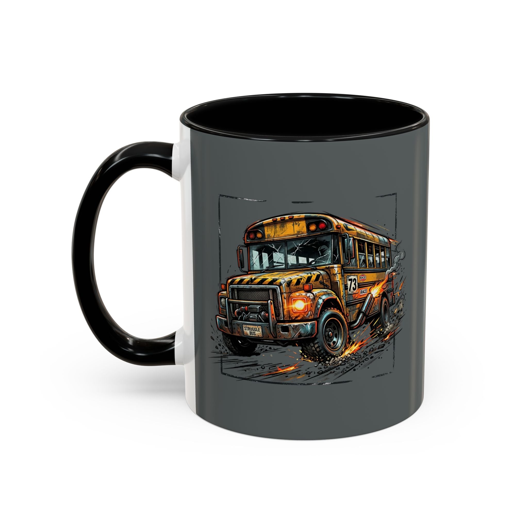There Are No Breaks on This Struggle Bus Coffee Mug — Funny Motivational Accent Mug
