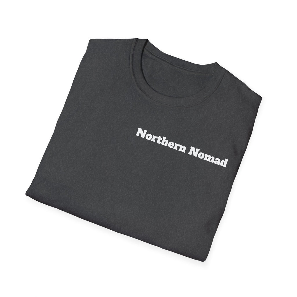 T-Shirt — Vintage Bush Plane Over Mountains "We don't tell stories about dinosaurs..." Travel Adventure Tee