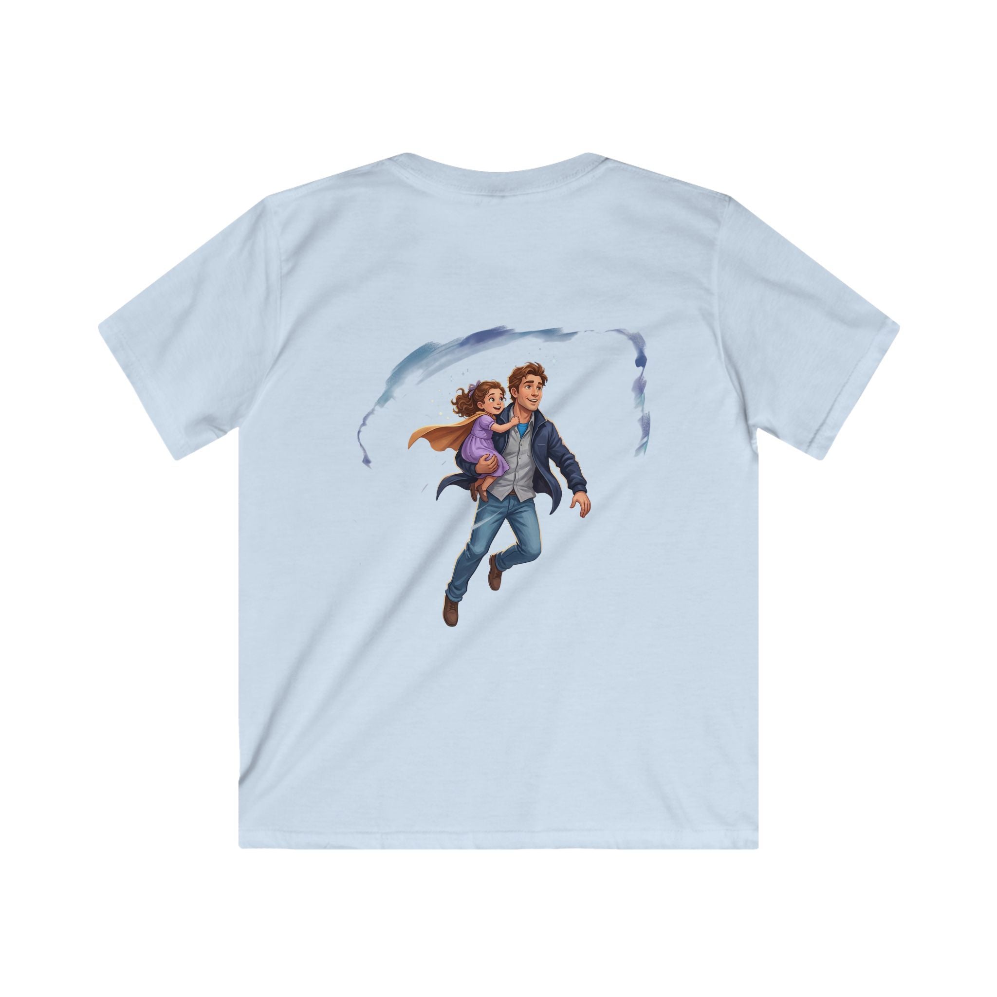 Kids girl Tee — "My daddy can fly! What's your dad's superpower?" Father-Daughter Flying Design