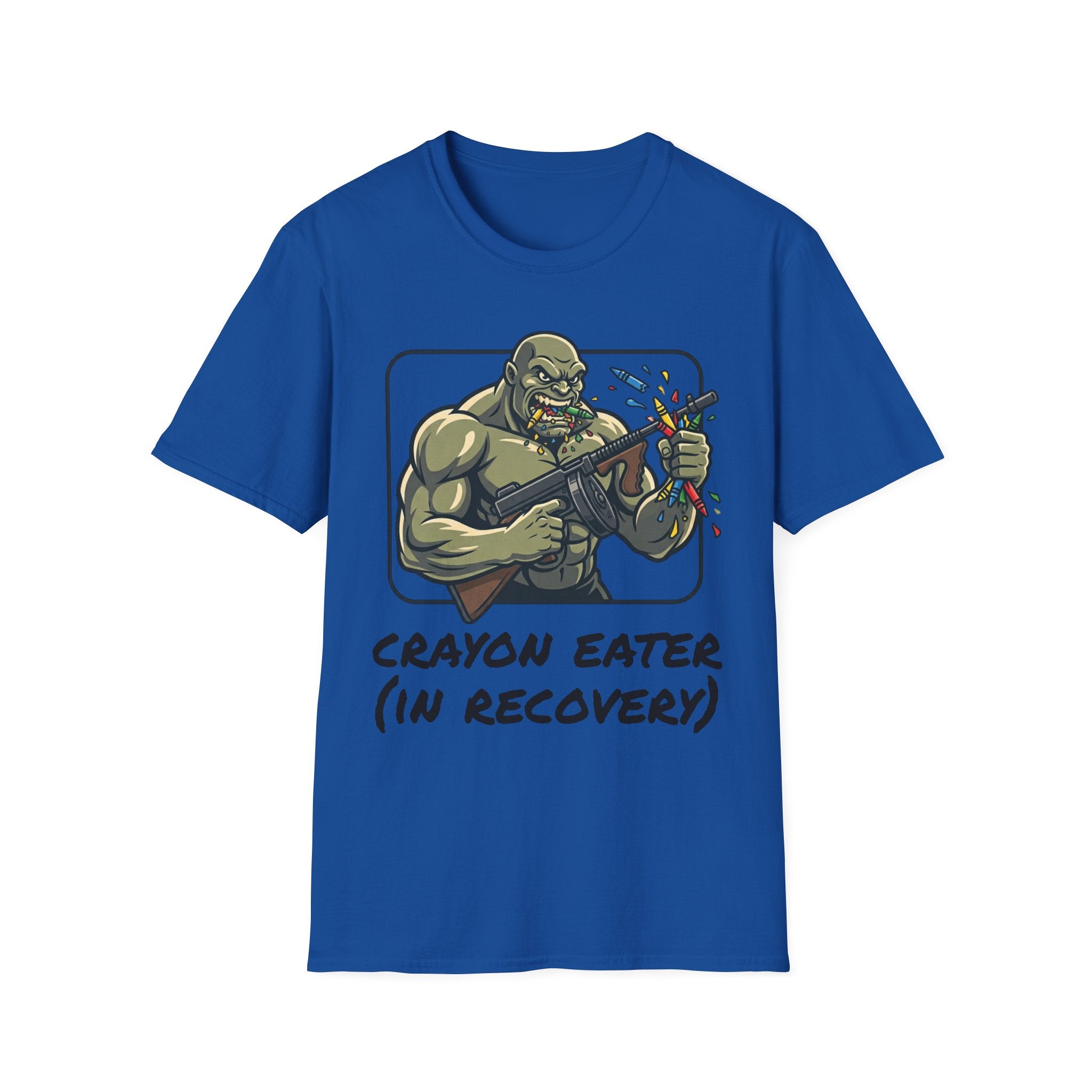 Crayon Eater (In Recovery) T-Shirt — Funny Cartoon Monster Graphic Tee