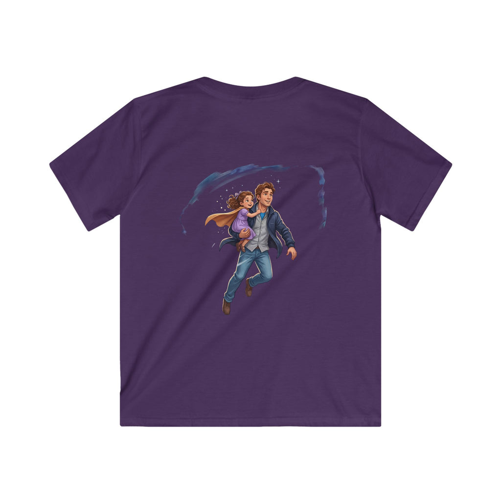 Kids girl Tee — "My daddy can fly! What's your dad's superpower?" Father-Daughter Flying Design