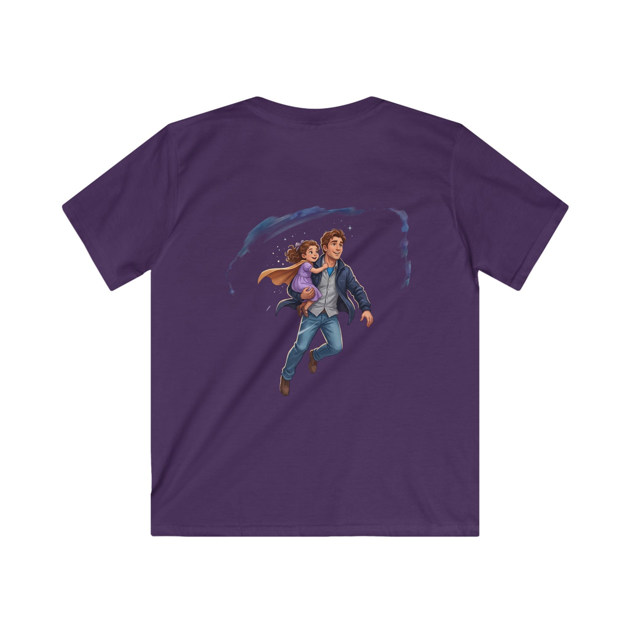 Kids girl Tee — "My daddy can fly! What's your dad's superpower?" Father-Daughter Flying Design