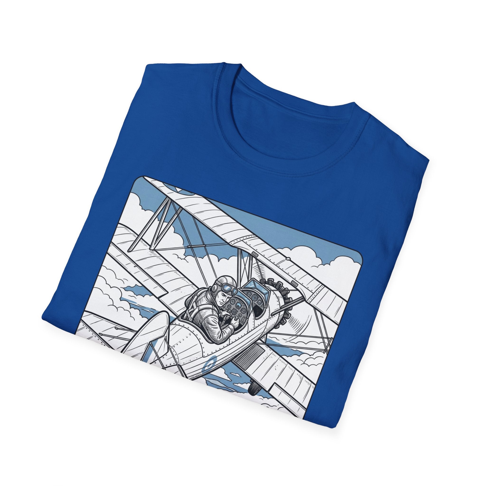 Pilot T‑Shirt – Vintage Biplane Design "Of Course I Look Down On You, I’m a Pilot"