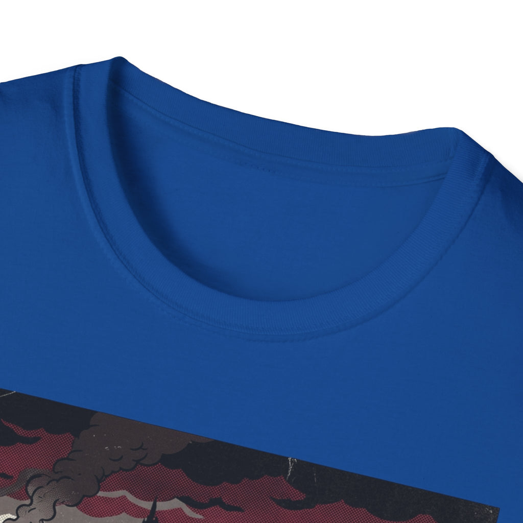Apocalyptic Cityscape T‑Shirt – "Change is scary, but staying somewhere you don't belong will kill you"