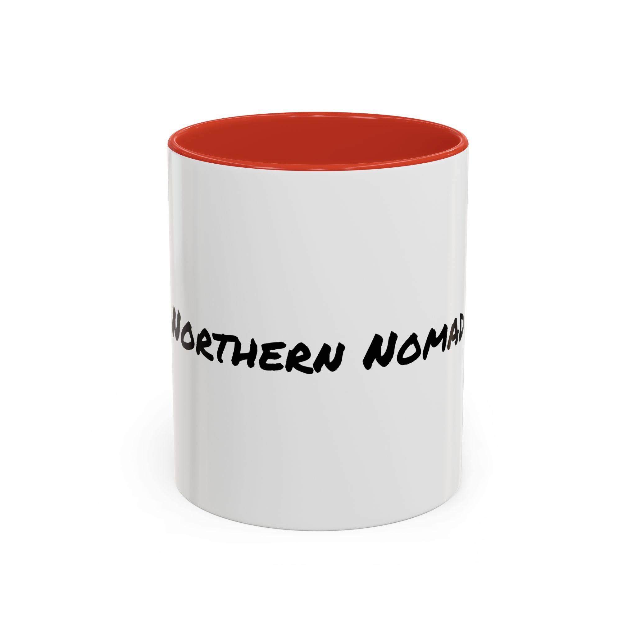 Northern Nomad Accent Coffee Mug — Black-Trim Ceramic Travel Coffee Cup (11/15 oz)