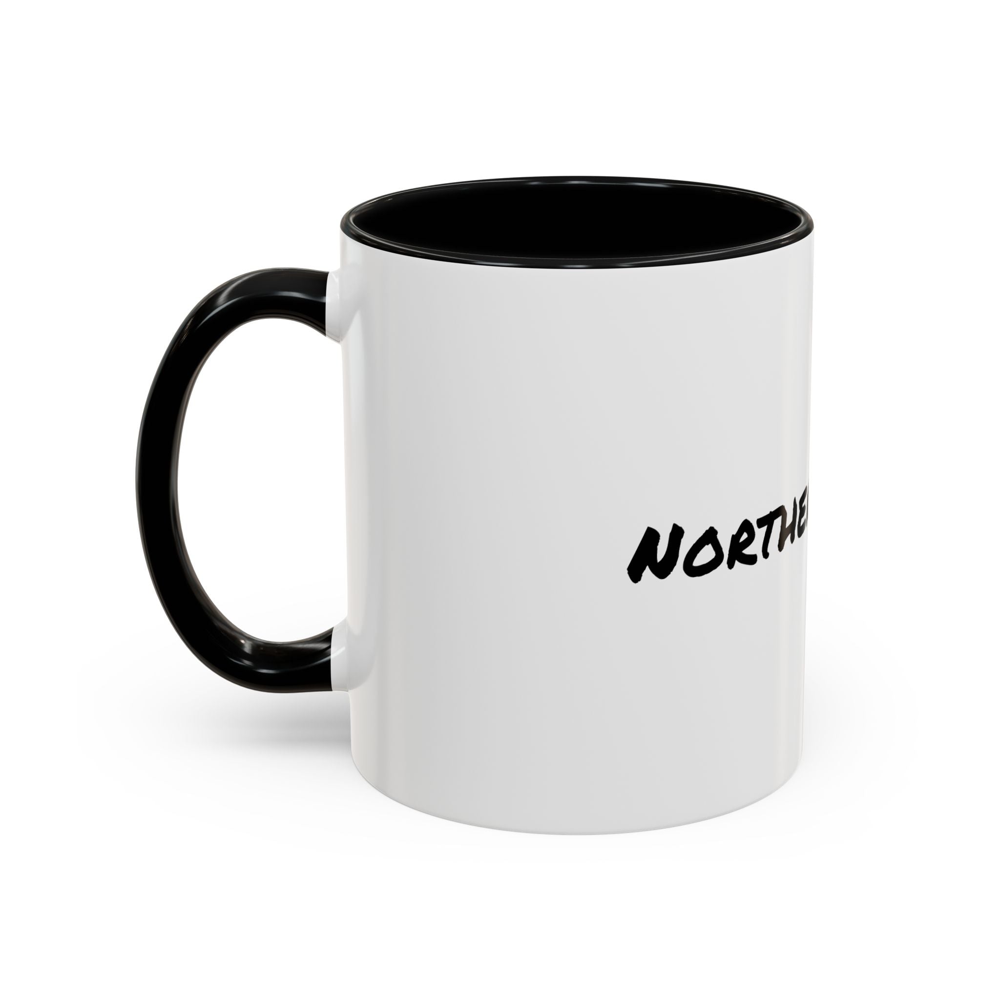 Northern Nomad Accent Coffee Mug — Black-Trim Ceramic Travel Coffee Cup (11/15 oz)