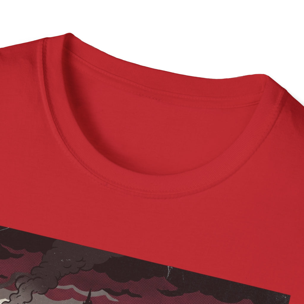 Apocalyptic Cityscape T‑Shirt – "Change is scary, but staying somewhere you don't belong will kill you"