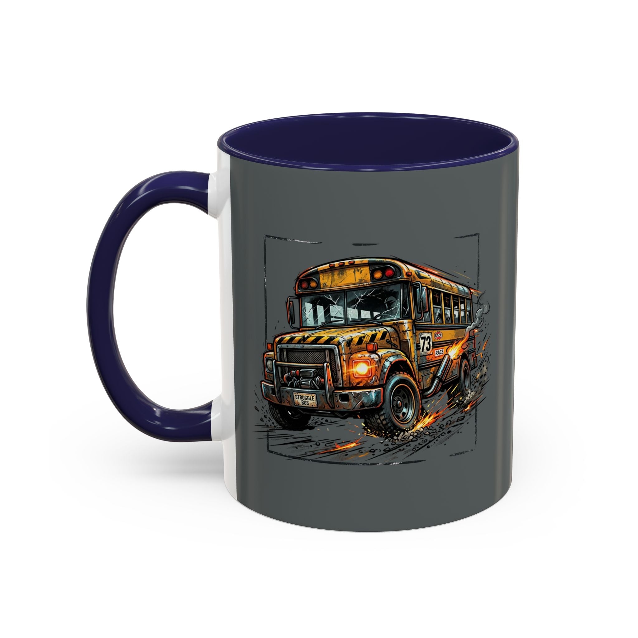 There Are No Breaks on This Struggle Bus Coffee Mug — Funny Motivational Accent Mug