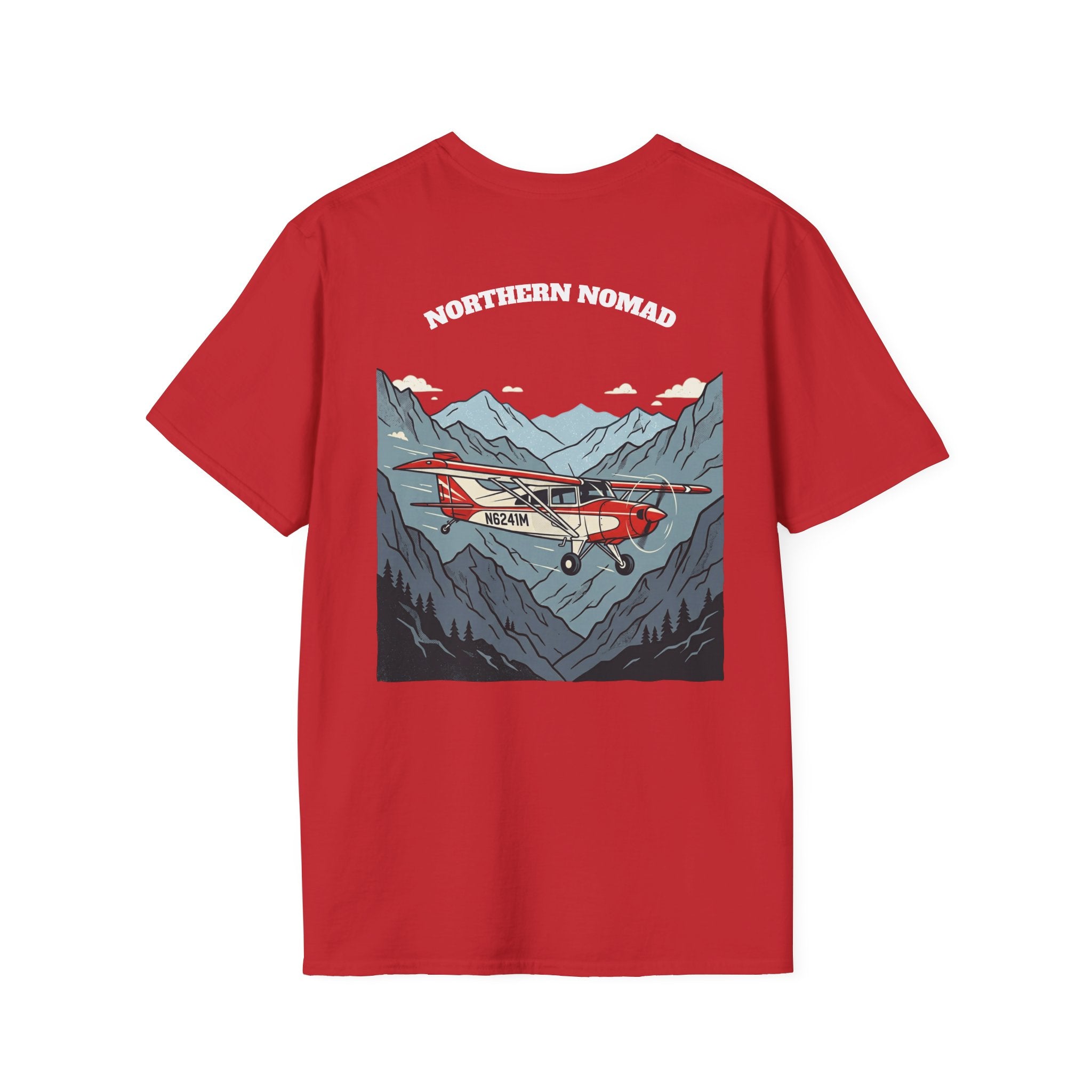 Aviator Graphic T-Shirt — 'I R Pilot' Front Script & Northern Nomad Mountain Plane Back