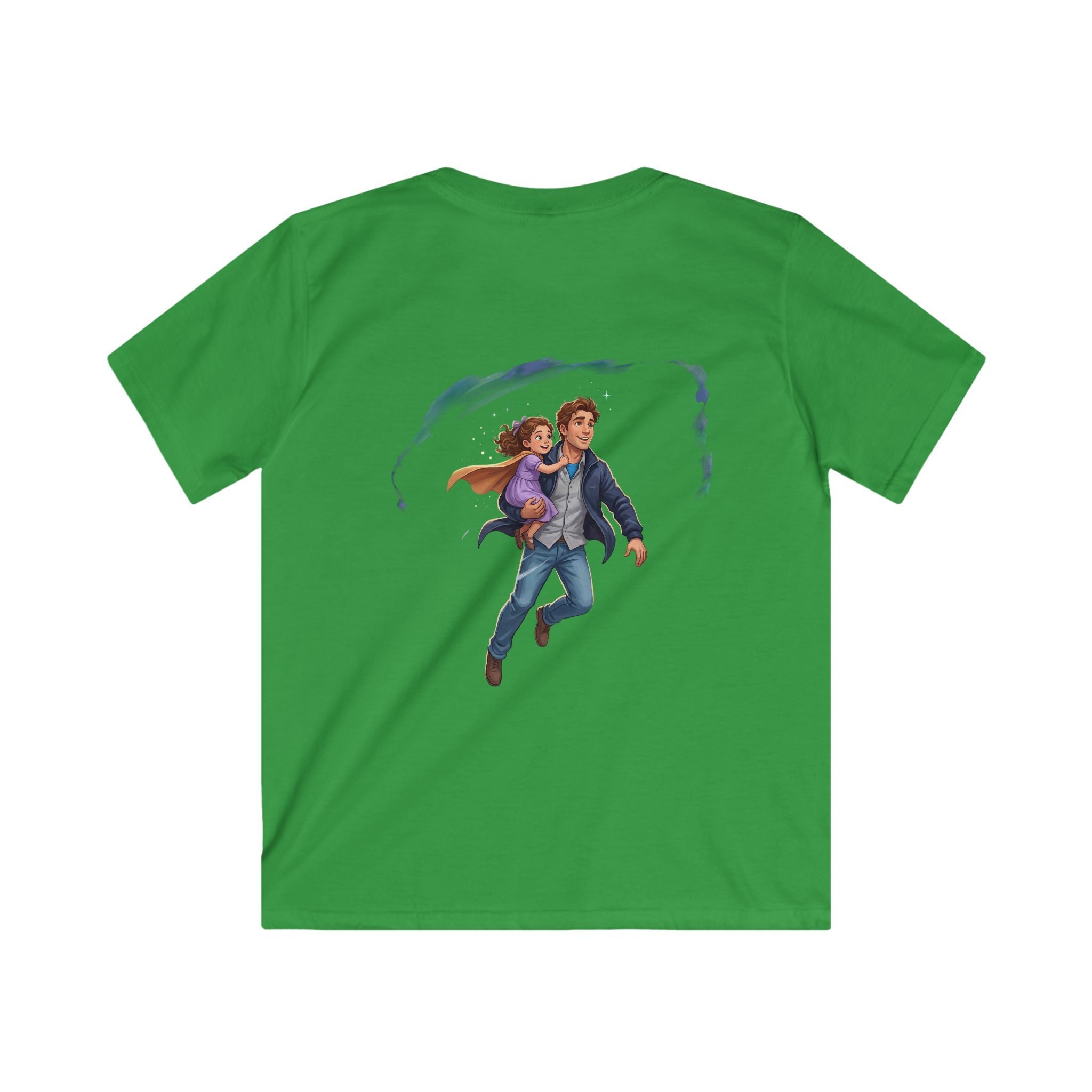 Kids girl Tee — "My daddy can fly! What's your dad's superpower?" Father-Daughter Flying Design