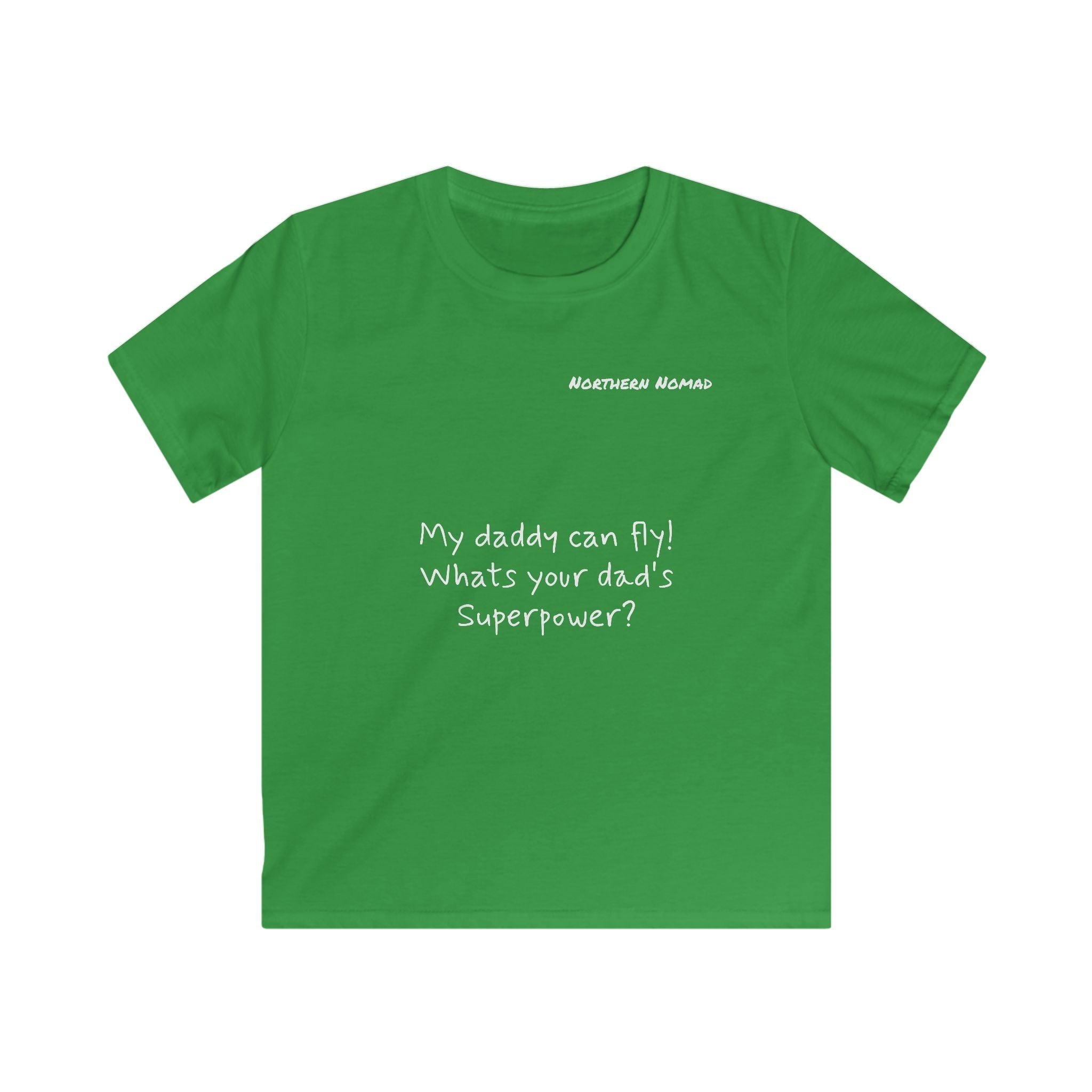 Kids boy Tee — “My daddy can fly! What’s your dad’s superpower?” Father & Child Superhero Shirt