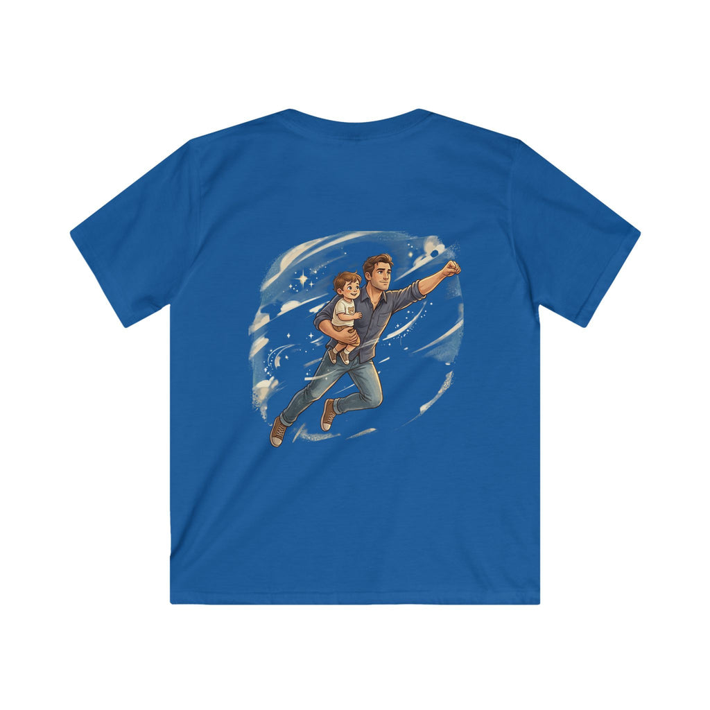 Kids boy Tee — “My daddy can fly! What’s your dad’s superpower?” Father & Child Superhero Shirt