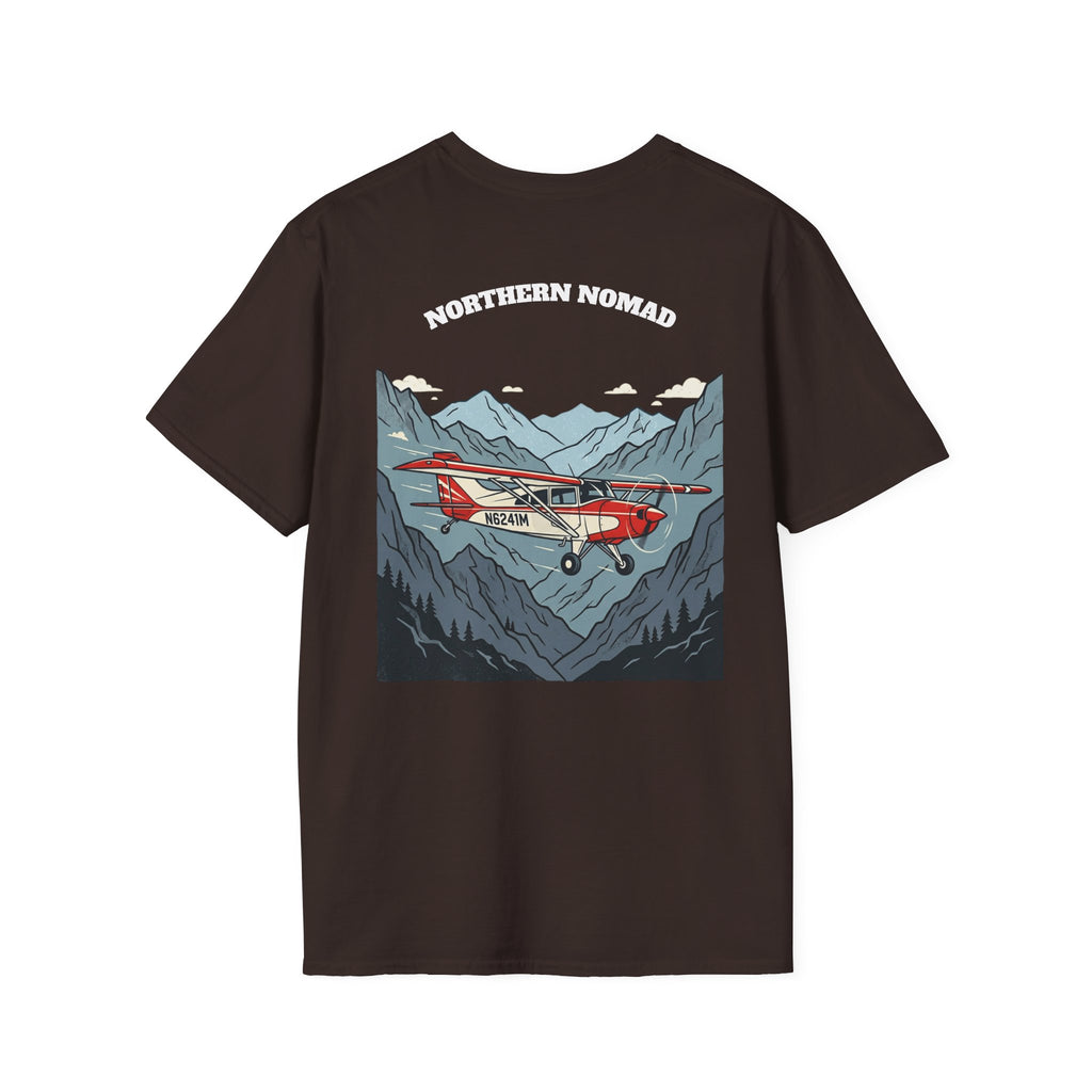 Aviator Graphic T-Shirt — 'I R Pilot' Front Script & Northern Nomad Mountain Plane Back