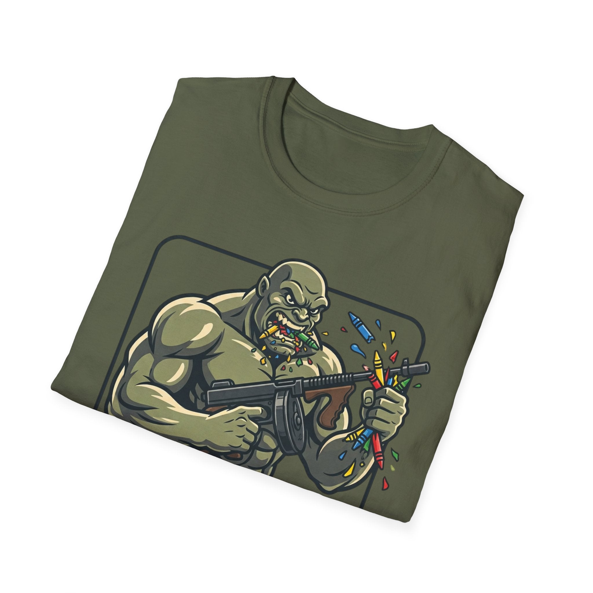 Crayon Eater (In Recovery) T-Shirt — Funny Cartoon Monster Graphic Tee