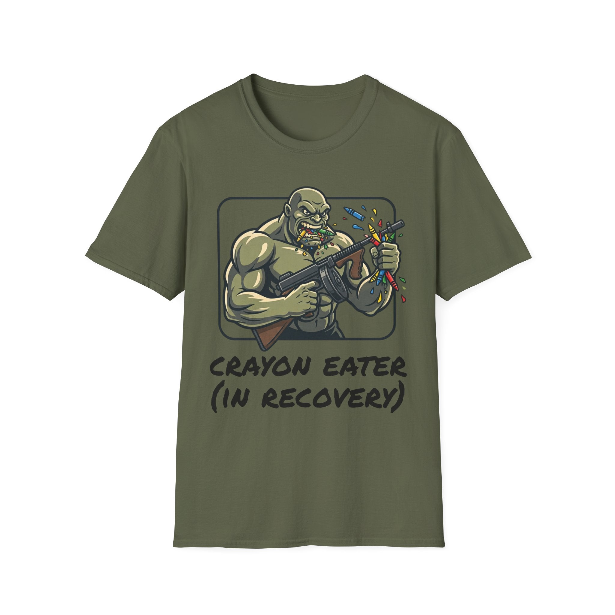 Crayon Eater (In Recovery) T-Shirt — Funny Cartoon Monster Graphic Tee
