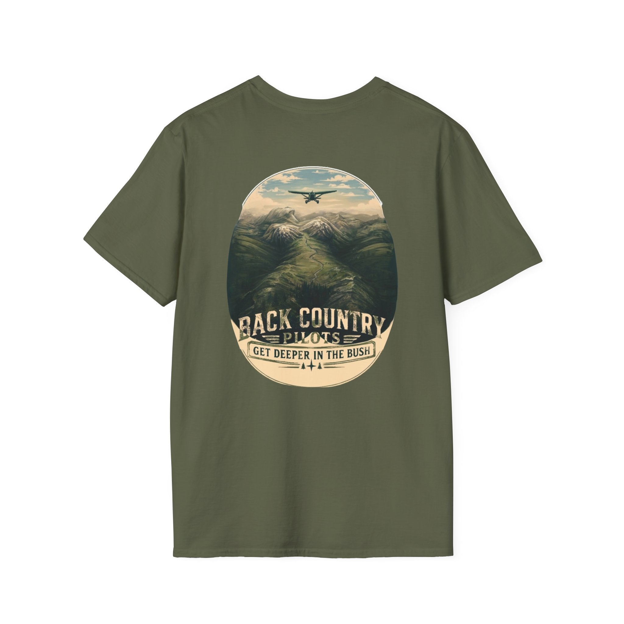Back Country Pilots T-Shirt — 'Get Deep in the BUSH' Mountain Graphic Tee