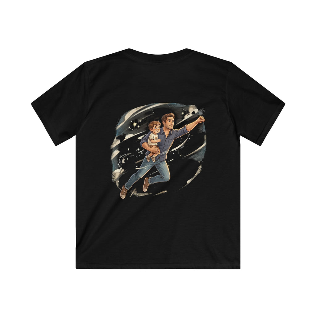 Kids boy Tee — “My daddy can fly! What’s your dad’s superpower?” Father & Child Superhero Shirt