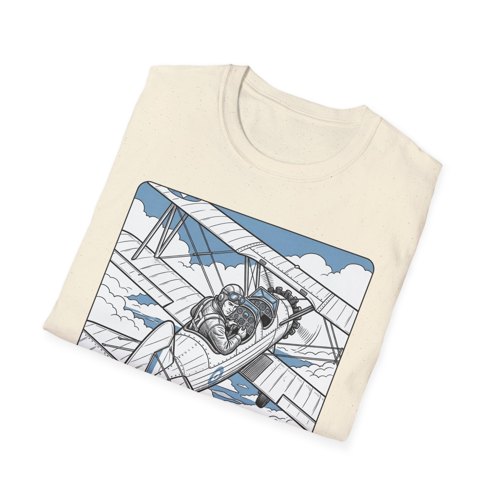 Pilot T‑Shirt – Vintage Biplane Design "Of Course I Look Down On You, I’m a Pilot"