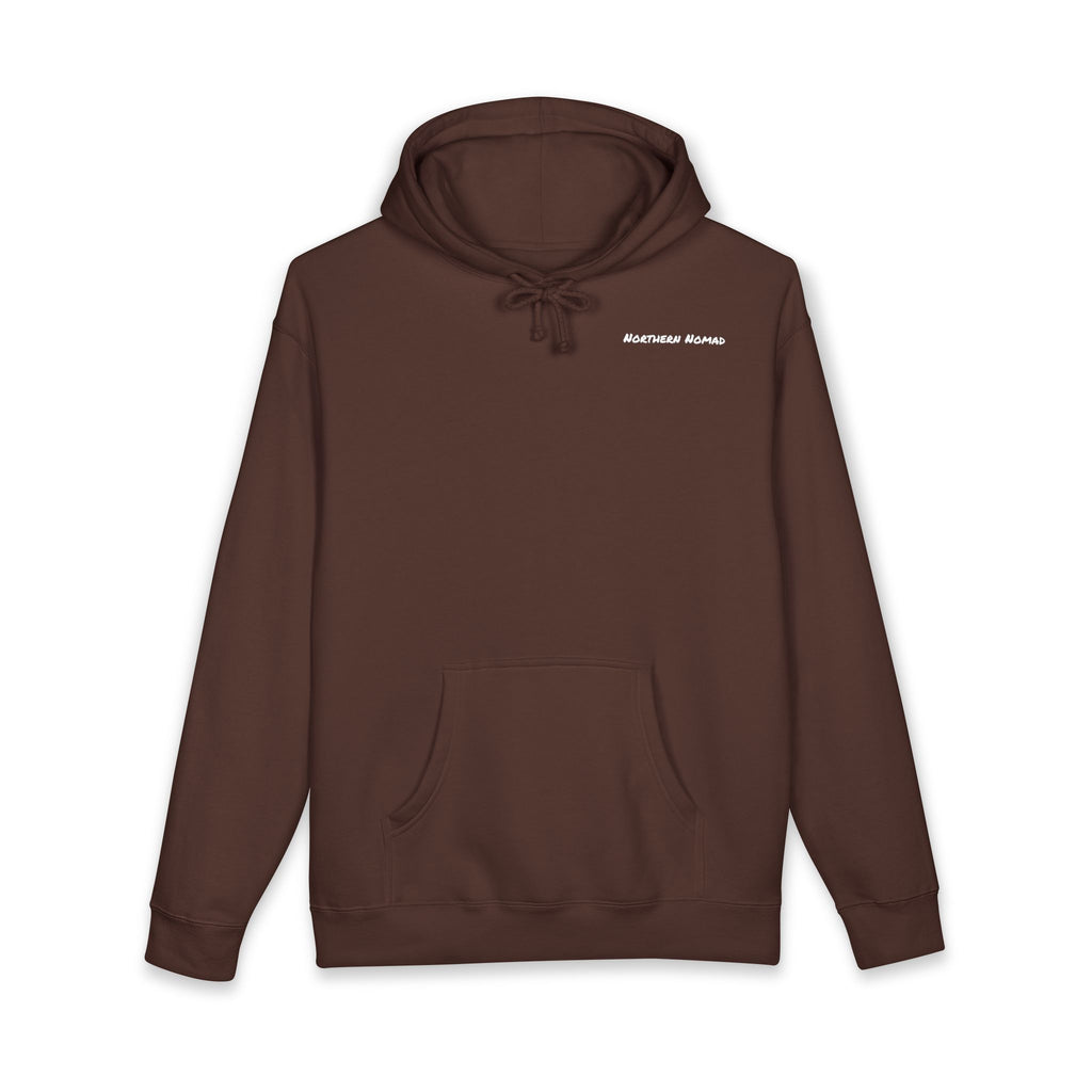 Aviator Mountain Hoodie — Red Plane Over Alpine Peaks Pullover