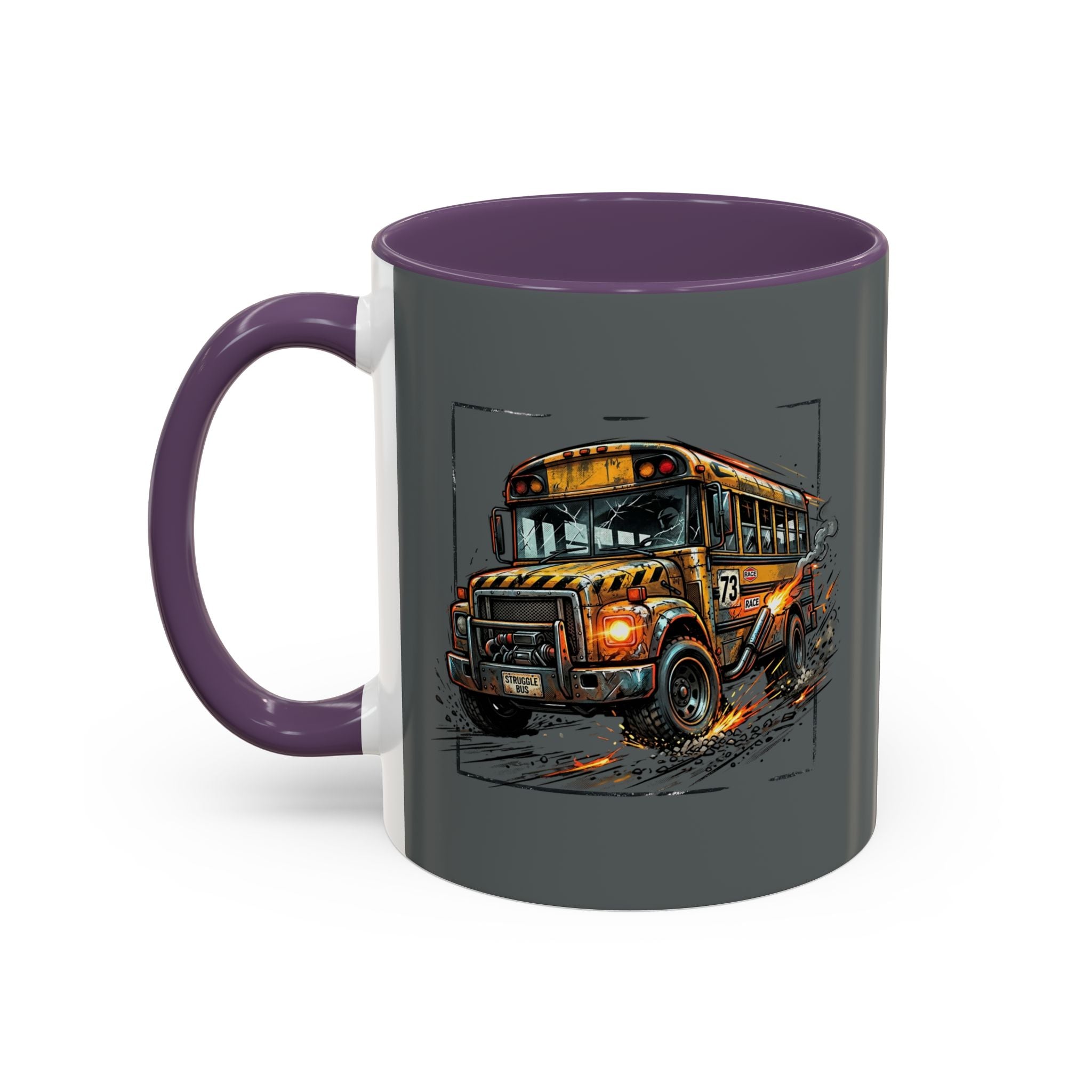 There Are No Breaks on This Struggle Bus Coffee Mug — Funny Motivational Accent Mug