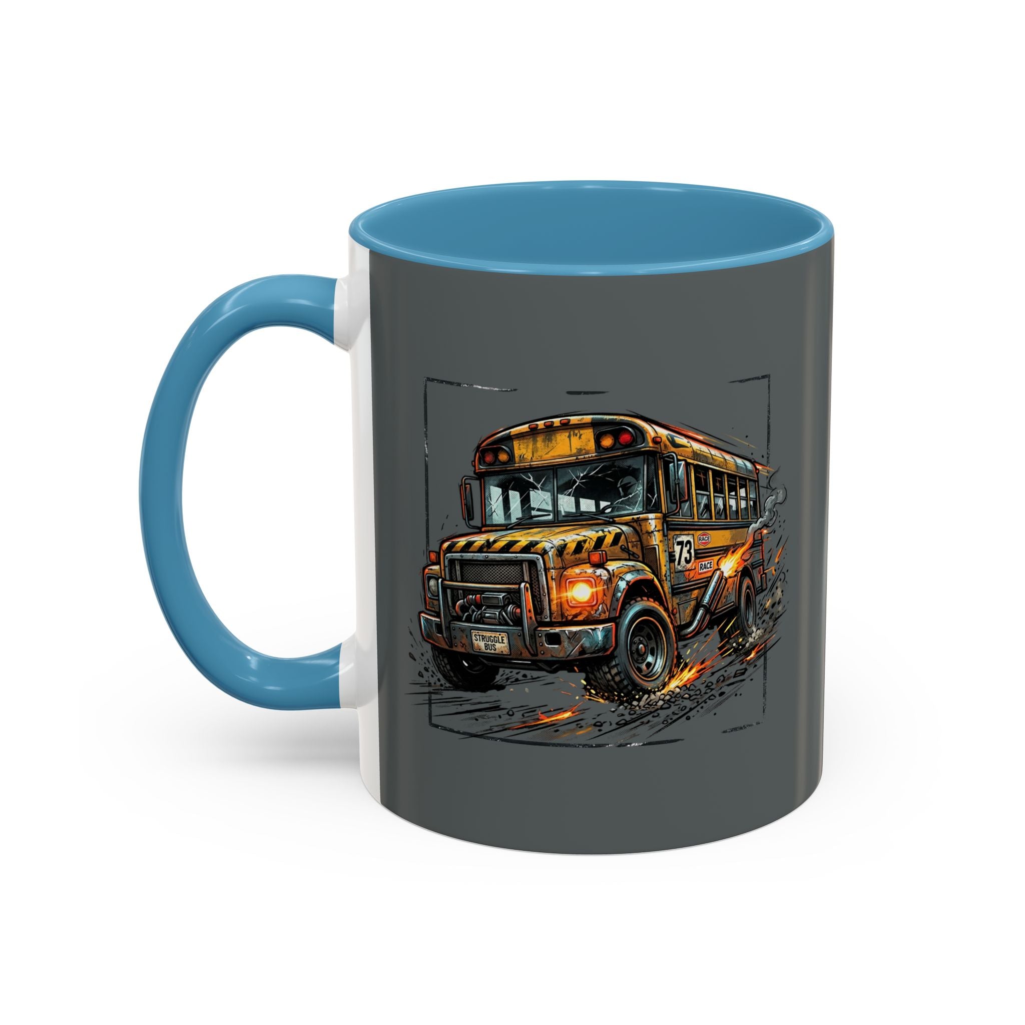 There Are No Breaks on This Struggle Bus Coffee Mug — Funny Motivational Accent Mug