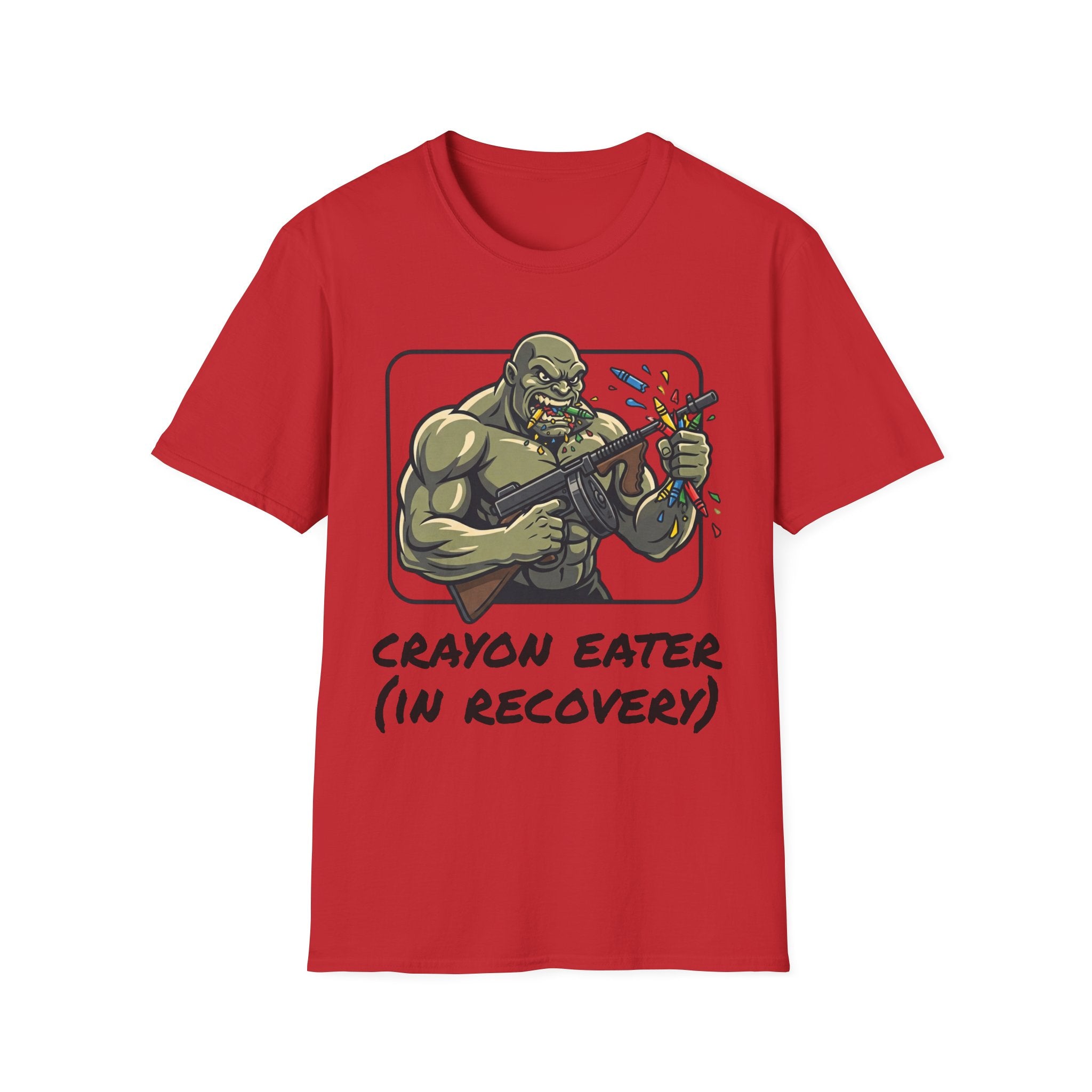 Crayon Eater (In Recovery) T-Shirt — Funny Cartoon Monster Graphic Tee