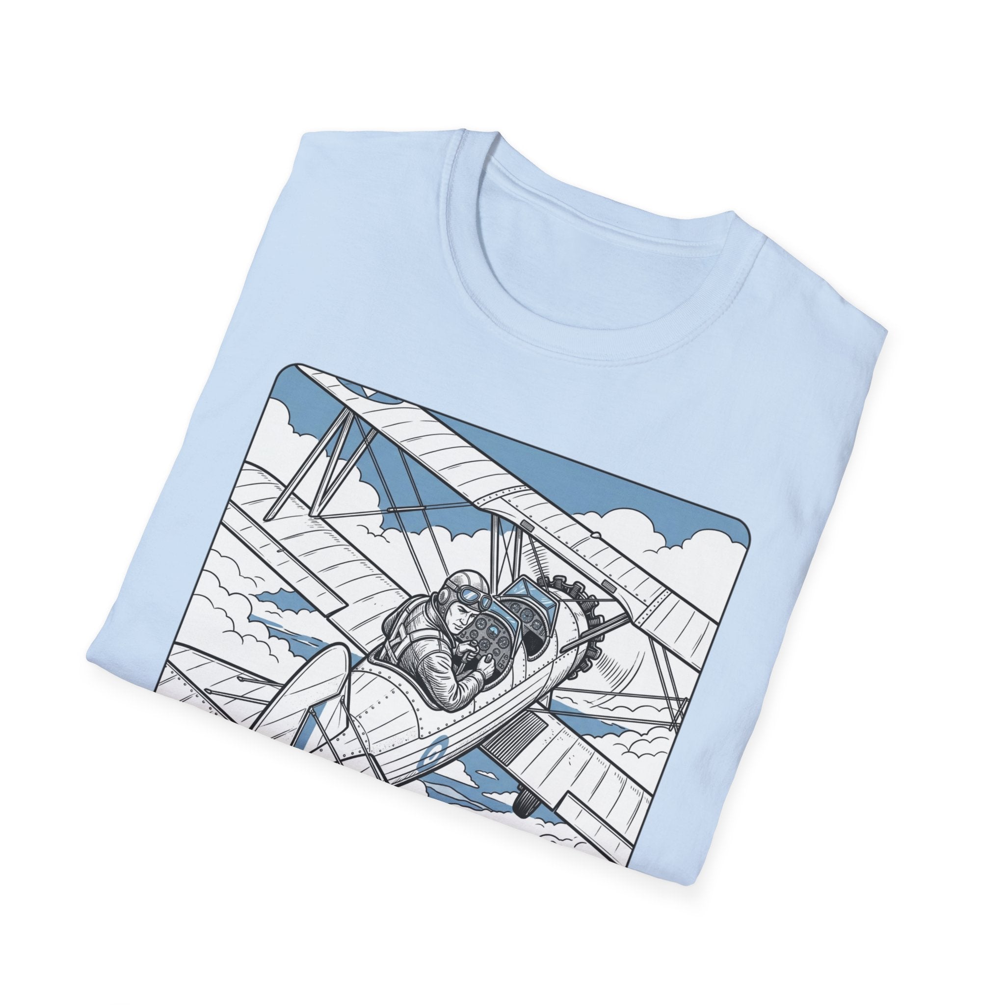 Pilot T‑Shirt – Vintage Biplane Design "Of Course I Look Down On You, I’m a Pilot"