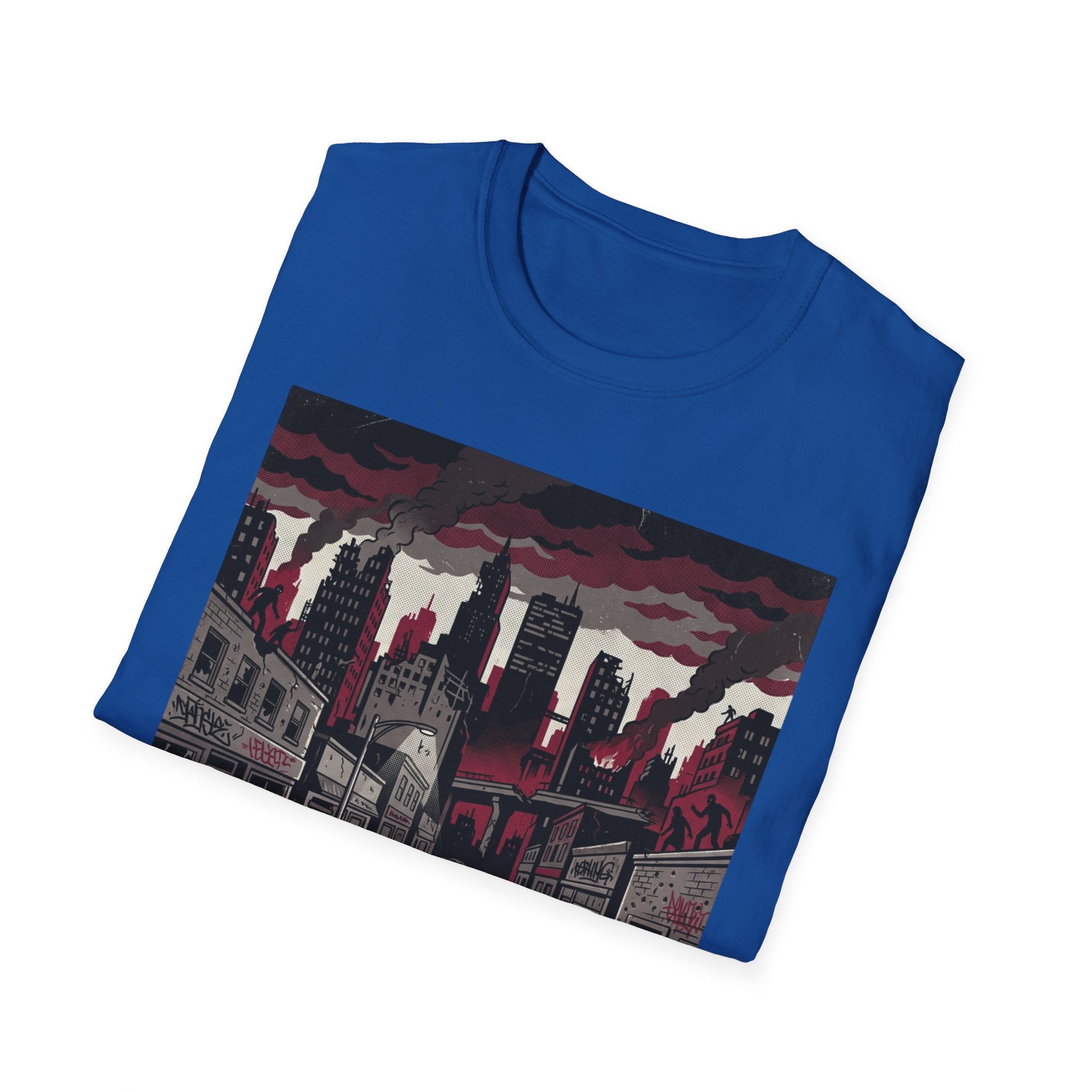 Apocalyptic Cityscape T‑Shirt – "Change is scary, but staying somewhere you don't belong will kill you"