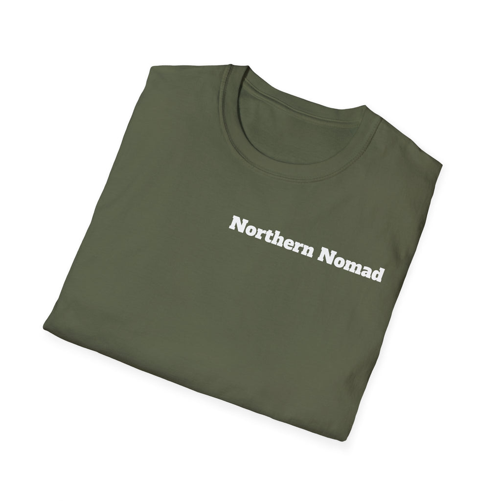 T-Shirt — Vintage Bush Plane Over Mountains "We don't tell stories about dinosaurs..." Travel Adventure Tee