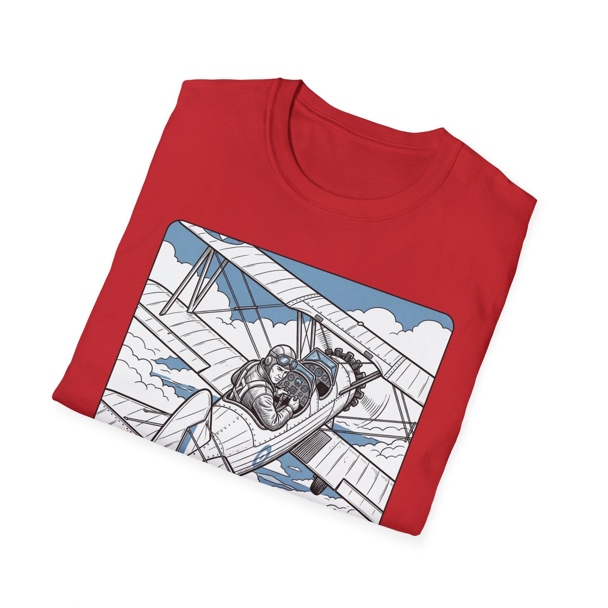 Pilot T‑Shirt – Vintage Biplane Design "Of Course I Look Down On You, I’m a Pilot"