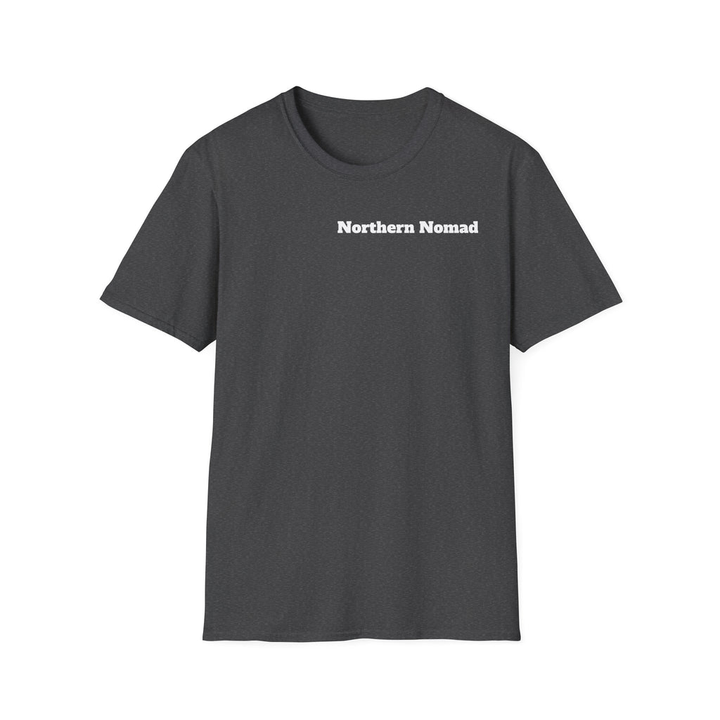 T-Shirt — Vintage Bush Plane Over Mountains "We don't tell stories about dinosaurs..." Travel Adventure Tee