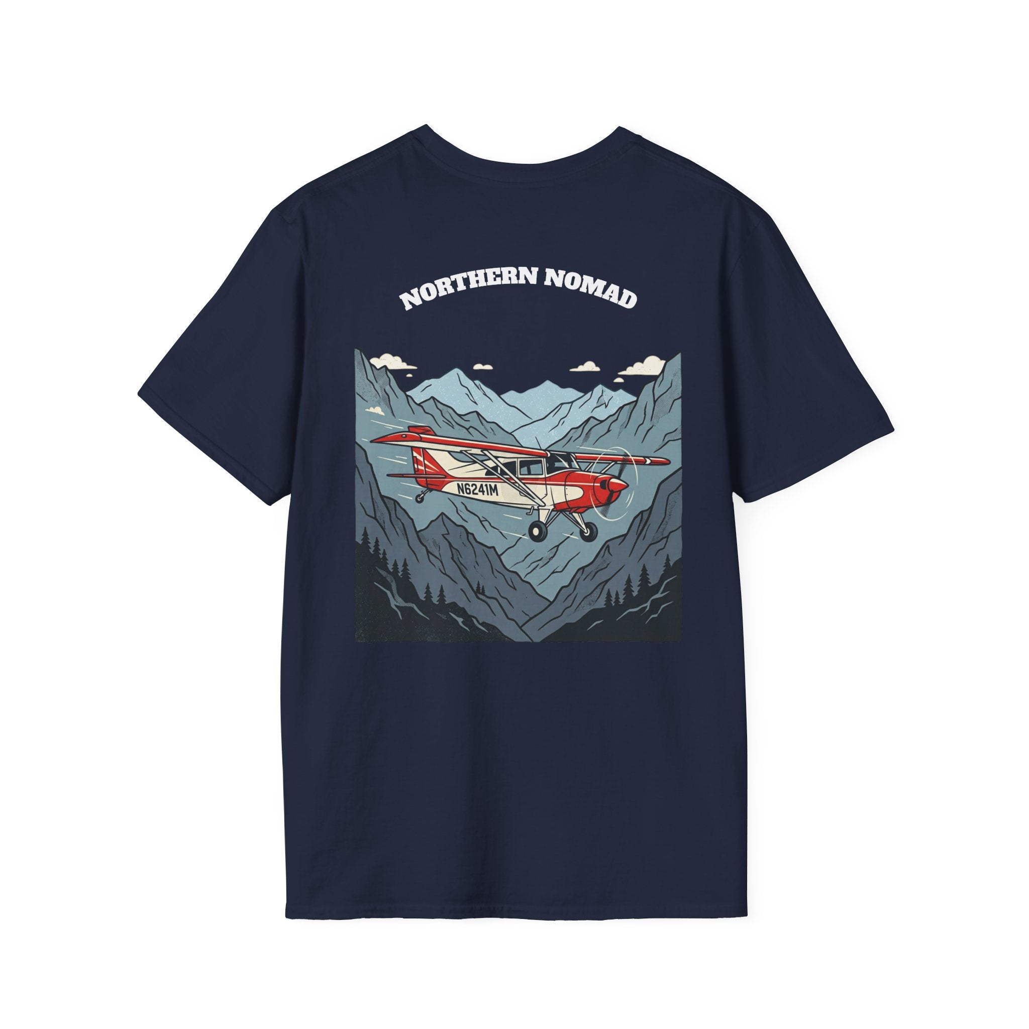 Aviator Graphic T-Shirt — 'I R Pilot' Front Script & Northern Nomad Mountain Plane Back